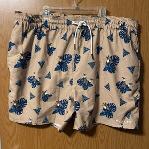 Oakley Tan Tropical Print Men's swim trunks